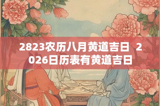 2823农历八月黄道吉日  2026日历表有黄道吉日