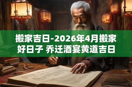 搬家吉日-2026年4月搬家好日子 乔迁酒宴黄道吉日