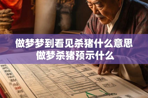 做梦梦到看见杀猪什么意思 做梦杀猪预示什么