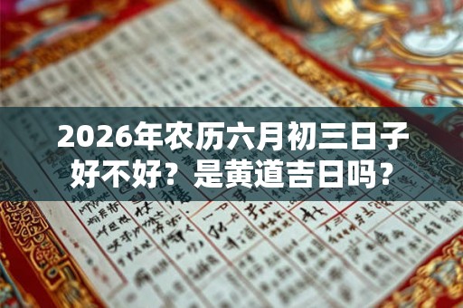 2026年农历六月初三日子好不好？是黄道吉日吗？