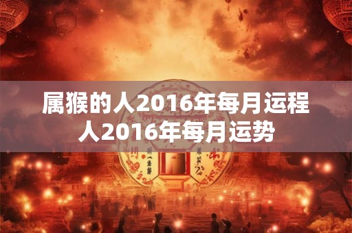 属猴的人2016年每月运程人2016年每月运势