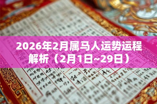 2026年2月属马人运势运程解析（2月1日~29日）