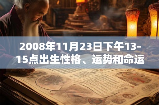 2008年11月23日下午13-15点出生性格、运势和命运