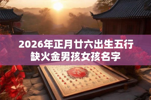 2026年正月廿六出生五行缺火金男孩女孩名字