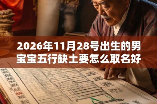 2026年11月28号出生的男宝宝五行缺土要怎么取名好