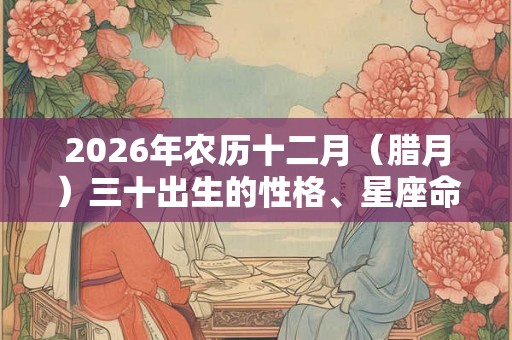 2026年农历十二月(腊月)三十出生的性格、星座命理详解!除夕生好吗? 2026年农历十二月(腊月)三十出生的性格、星座命理详解!除夕生好吗?