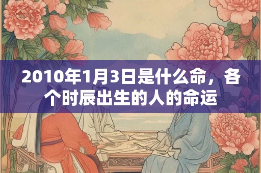 2010年1月3日是什么命，各个时辰出生的人的命运