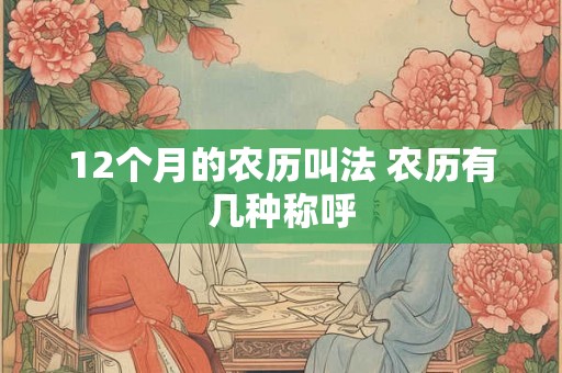 12个月的农历叫法 农历有几种称呼