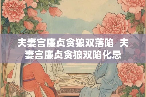 夫妻宫廉贞贪狼双落陷  夫妻宫廉贞贪狼双陷化忌