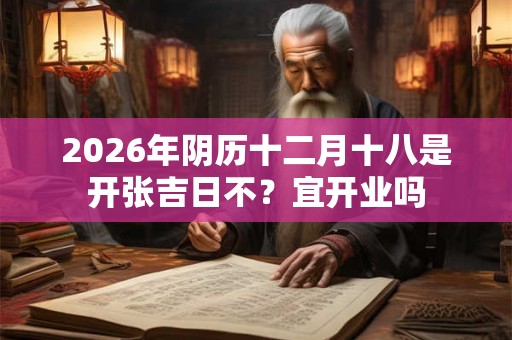 2026年阴历十二月十八是开张吉日不?宜开业吗 2026年阴历十二月十八是开张吉日不?宜开业吗