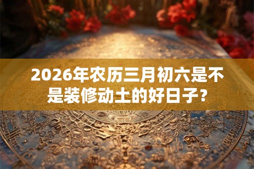 2026年农历三月初六是不是装修动土的好日子？