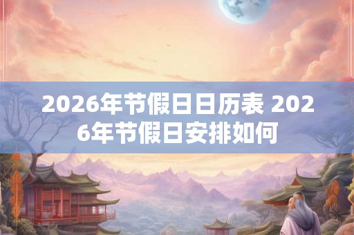 2026年节假日日历表 2026年节假日安排如何