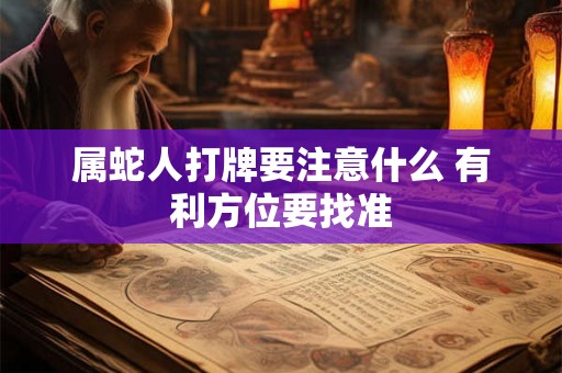 属蛇人打牌要注意什么 有利方位要找准