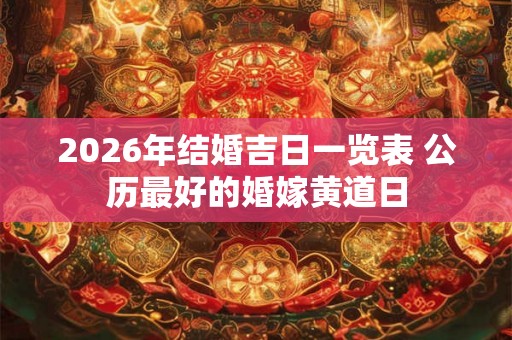 2026年结婚吉日一览表 公历最好的婚嫁黄道日