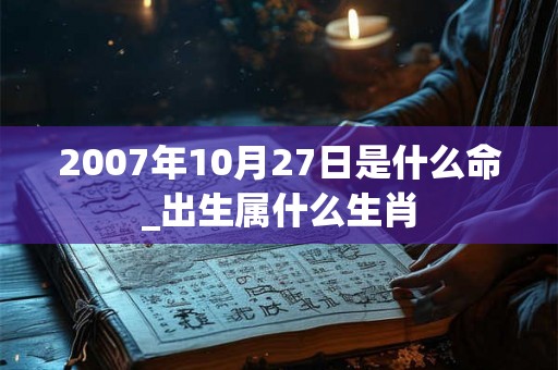 2007年10月27日是什么命_出生属什么生肖 2007年10月27日是什么命_出生属什么生肖