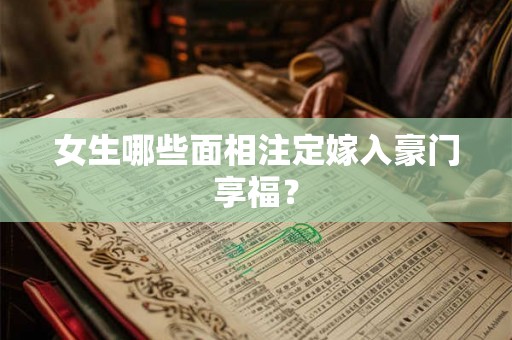 女生哪些面相注定嫁入豪门享福？