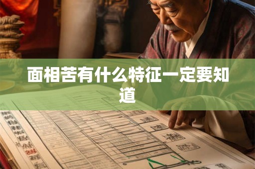 面相苦有什么特征一定要知道