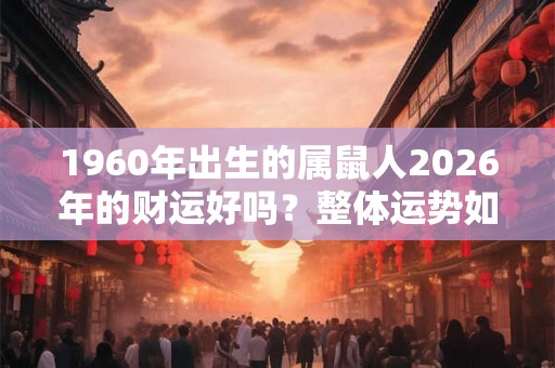 1960年出生的属鼠人2026年的财运好吗？整体运势如何？