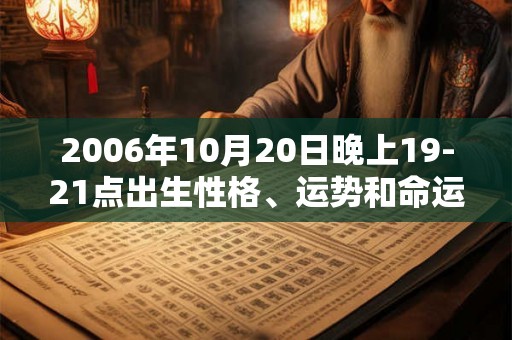 2006年10月20日晚上19-21点出生性格、运势和命运