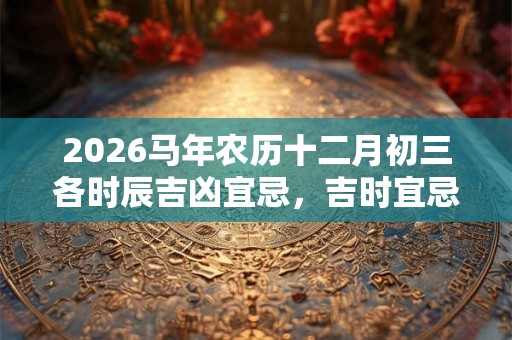 2026马年农历十二月初三各时辰吉凶宜忌,吉时宜忌查询 2026马年农历十二月初三各时辰吉凶宜忌,吉时宜忌查询