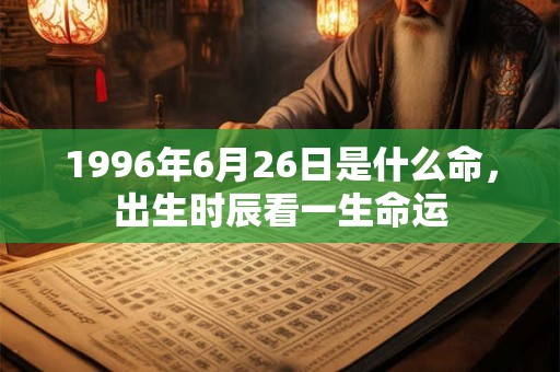 1996年6月26日是什么命,出生时辰看一生命运 1996年6月26日是什么命,出生时辰看一生命运