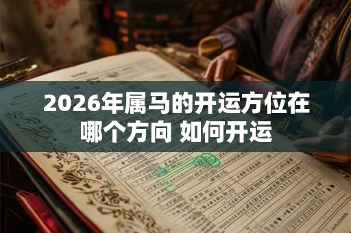 2026年属马的开运方位在哪个方向 如何开运