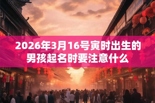 2026年3月16号寅时出生的男孩起名时要注意什么