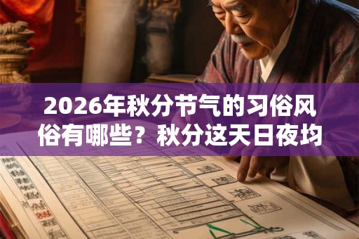 2026年秋分节气的习俗风俗有哪些？秋分这天日夜均分吗？