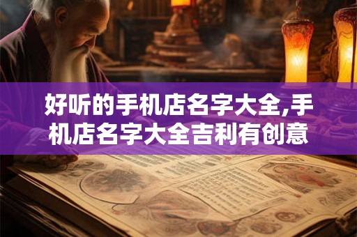 好听的手机店名字大全,手机店名字大全吉利有创意