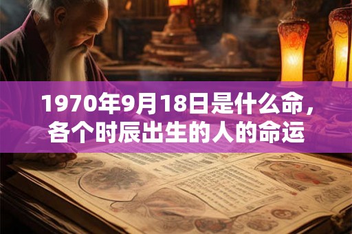 1970年9月18日是什么命，各个时辰出生的人的命运
