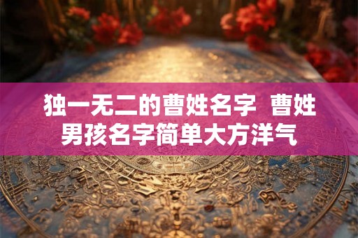 独一无二的曹姓名字 曹姓男孩名字简单大方洋气 独一无二的曹姓名字 曹姓男孩名字简单大方洋气