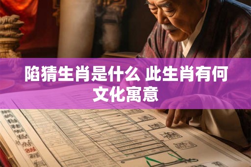 陷猜生肖是什么 此生肖有何文化寓意