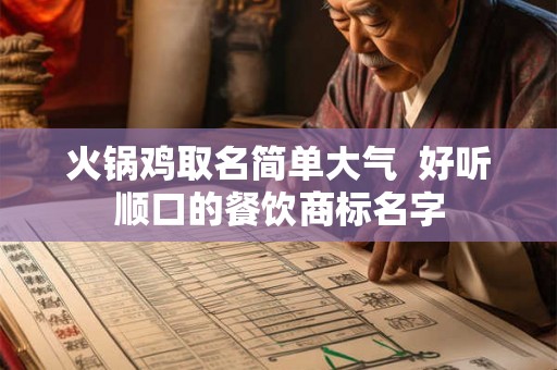 火锅鸡取名简单大气  好听顺口的餐饮商标名字