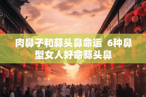 肉鼻子和蒜头鼻命运  6种鼻型女人好命蒜头鼻