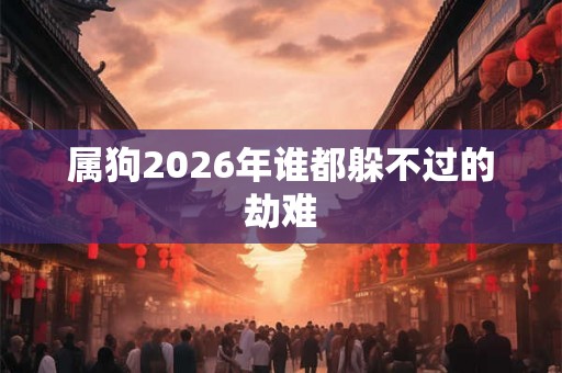 属狗2026年谁都躲不过的劫难