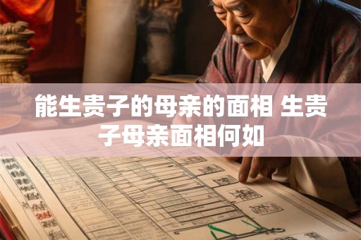 能生贵子的母亲的面相 生贵子母亲面相何如