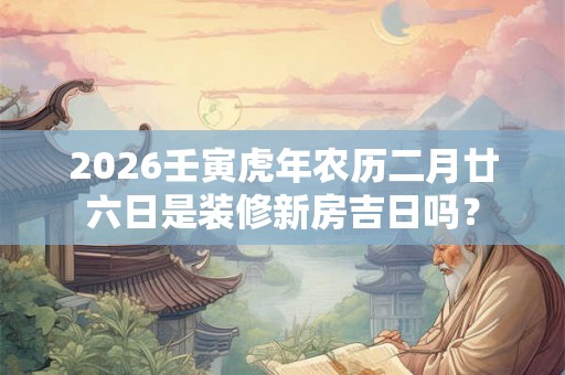 2026壬寅虎年农历二月廿六日是装修新房吉日吗？