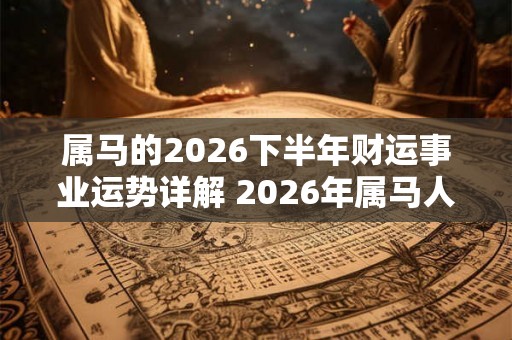 属马的2026下半年财运事业运势详解 2026年属马人财运怎么样