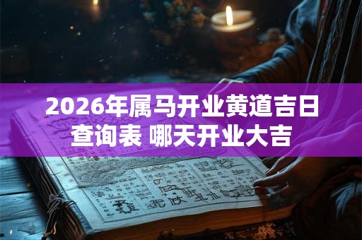 2026年属马开业黄道吉日查询表 哪天开业大吉