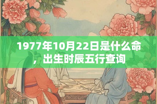1977年10月22日是什么命，出生时辰五行查询