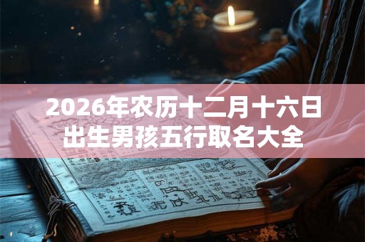 2026年农历十二月十六日出生男孩五行取名大全