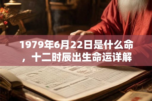 1979年6月22日是什么命，十二时辰出生命运详解
