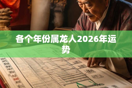 各个年份属龙人2026年运势