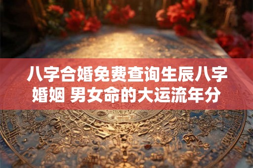 八字合婚免费查询生辰八字婚姻 男女命的大运流年分析