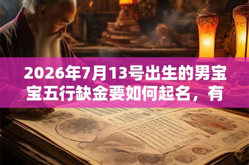 2026年7月13号出生的男宝宝五行缺金要如何起名，有什么名字推荐