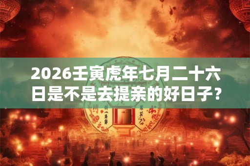 2026壬寅虎年七月二十六日是不是去提亲的好日子？