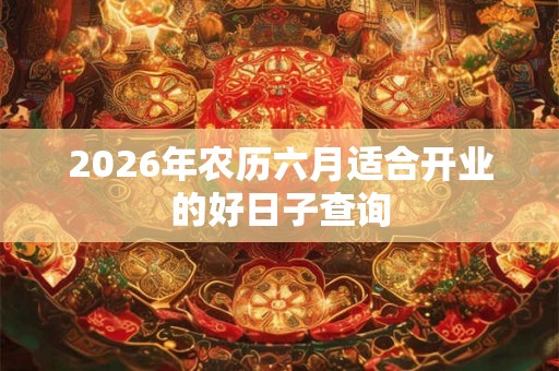 2026年农历六月适合开业的好日子查询 2026年农历六月适合开业的好日子查询