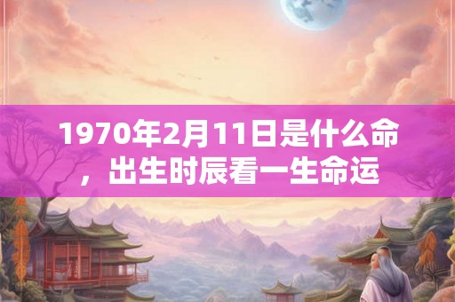 1970年2月11日是什么命，出生时辰看一生命运