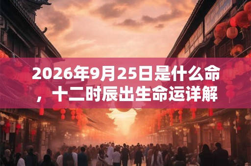 2026年9月25日是什么命，十二时辰出生命运详解