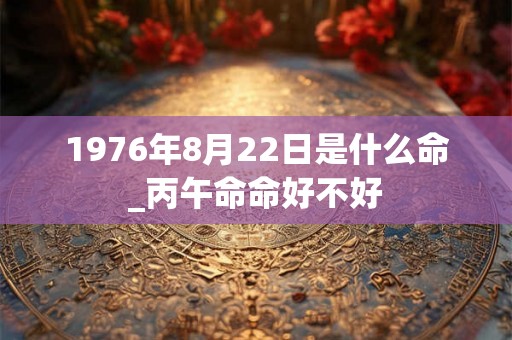 1976年8月22日是什么命_丙午命命好不好